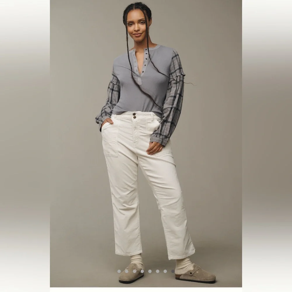 The Andie Ribbed Henley by Pilcro - Picture 8 of 8